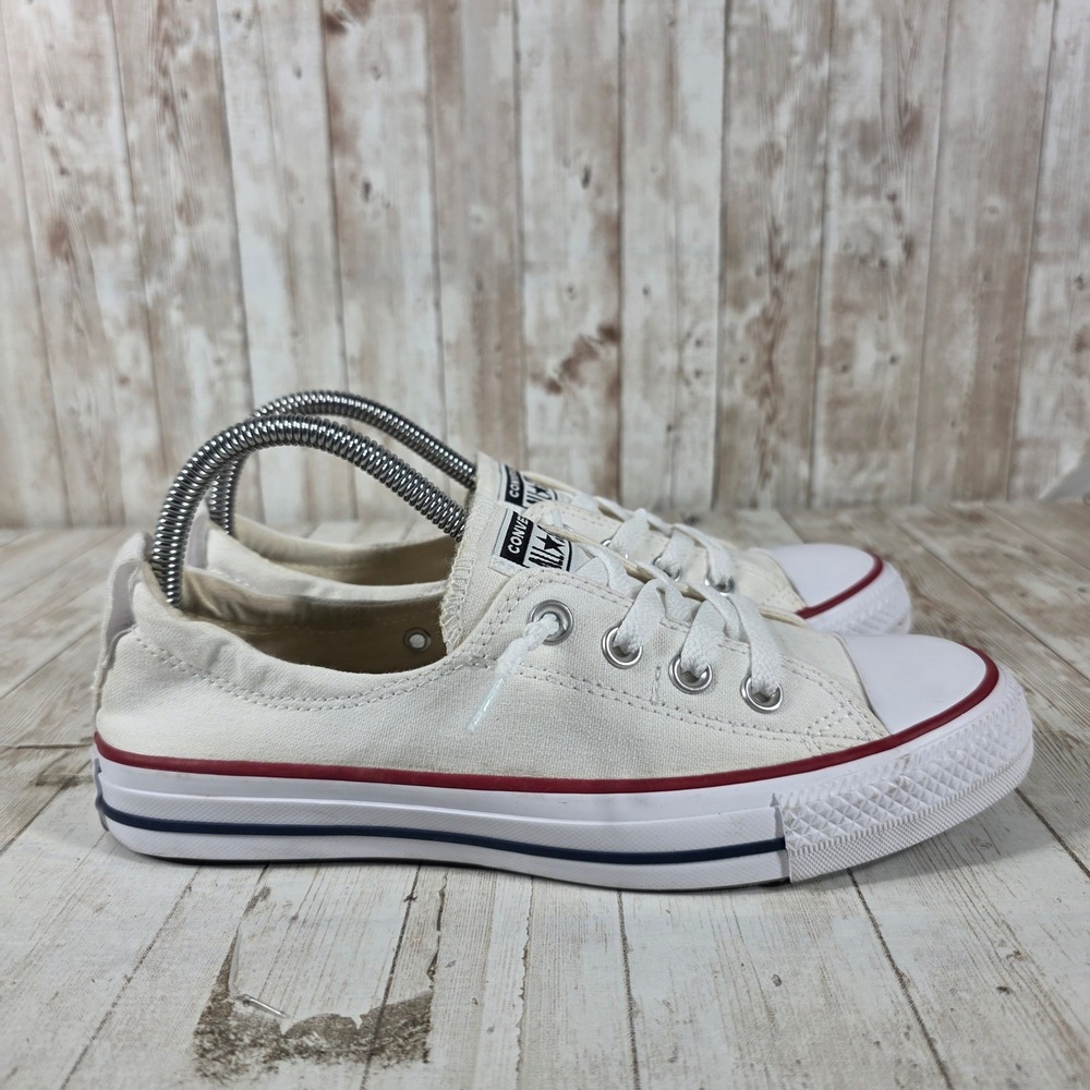 Converse Chuck‎ Taylor All Star Shoreline White Canvas Slip On Sneakers Womens 8
